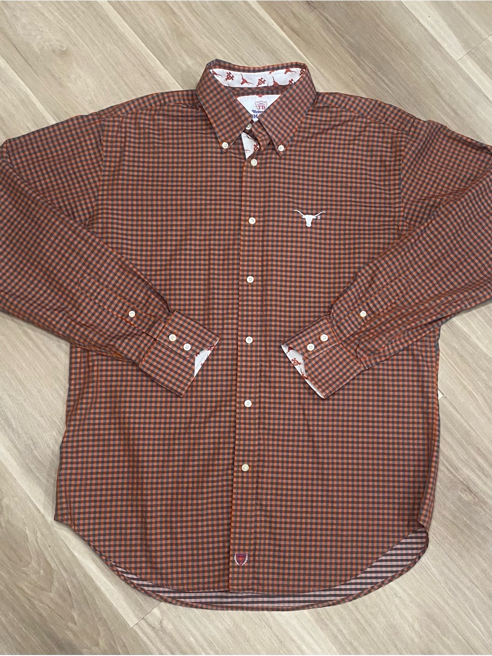 Texas Longhorns Shirt Mens Medium Thomas Dean Collegiate Striped Long Sleeve